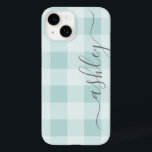 Buffalo Plaid Check Calligraphy CAN edit color Case-Mate iPhone 14 Case<br><div class="desc">A modern,  farmhouse design with handwritten lettering font and a gingham pattern. Add your name or delete the text for a trendy,  popular look.</div>