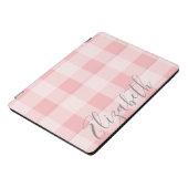 Buffalo Plaid Check Calligraphy CAN edit coral iPad Pro Cover (Side)