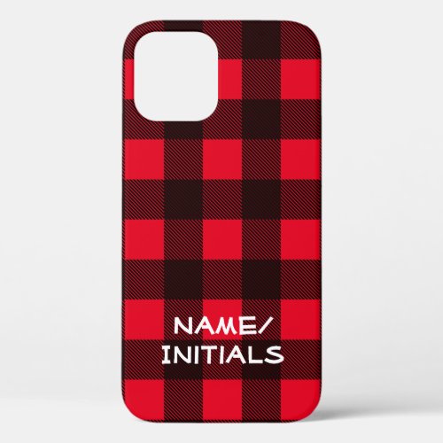 Buffalo Plaid Check Country Lumberjack Red iPhone 12 Case