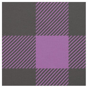 Buffalo Plaid Check Pattern Black Purple Fabric