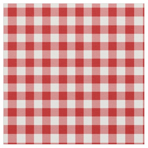 Buffalo Plaid Check Red White Fabric