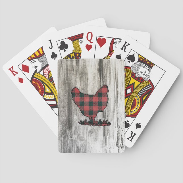 Buffalo Plaid Chicken Poker Cards (Back)