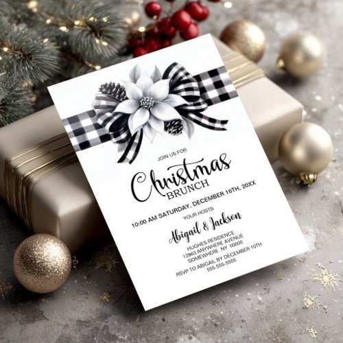 Buffalo Plaid Christmas Brunch Invitation