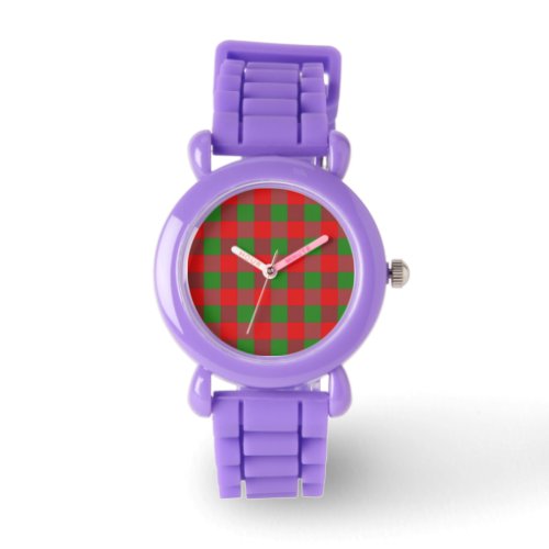 Buffalo Plaid Christmas Check PatternGreen Red Watch