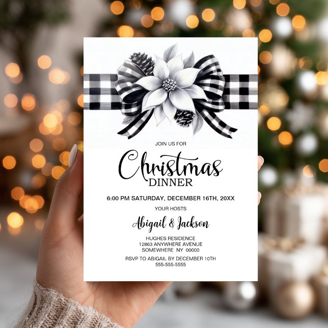 Buffalo Plaid Christmas Dinner Invitation (Creator Uploaded)