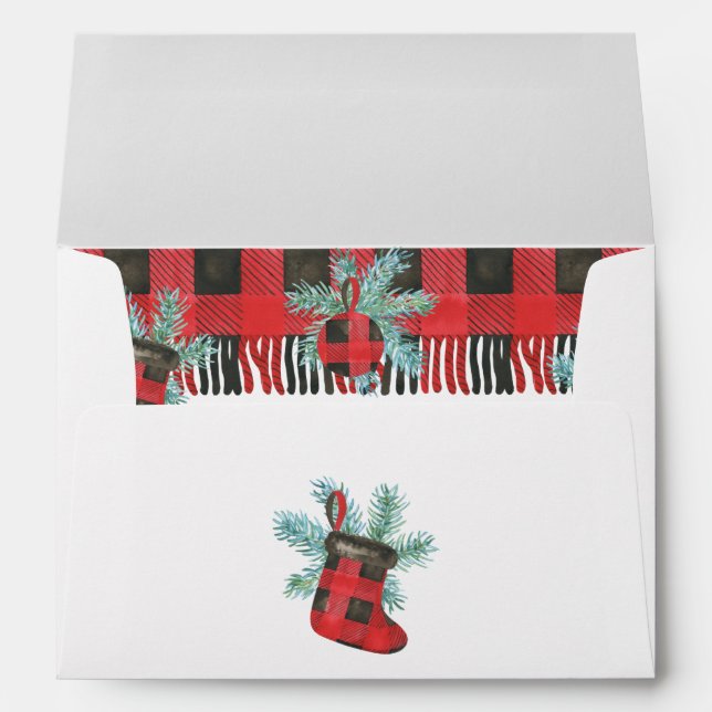 Buffalo Plaid Christmas Envelope (Back (Bottom))