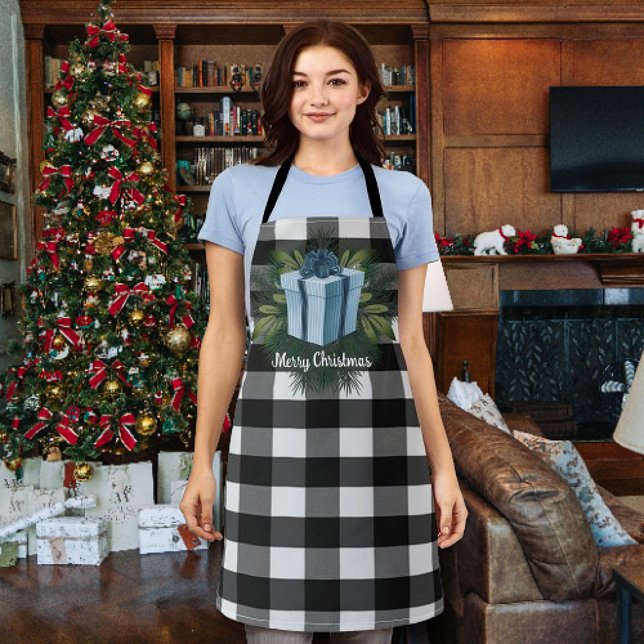 Buffalo Plaid Christmas Gift | Blue Apron (Blue Buffalo Plaid Christmas Gift Apron)
