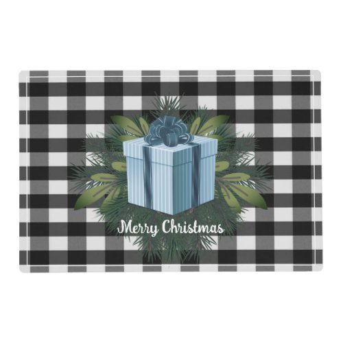 Buffalo Plaid Christmas Gift  Blue Placemat