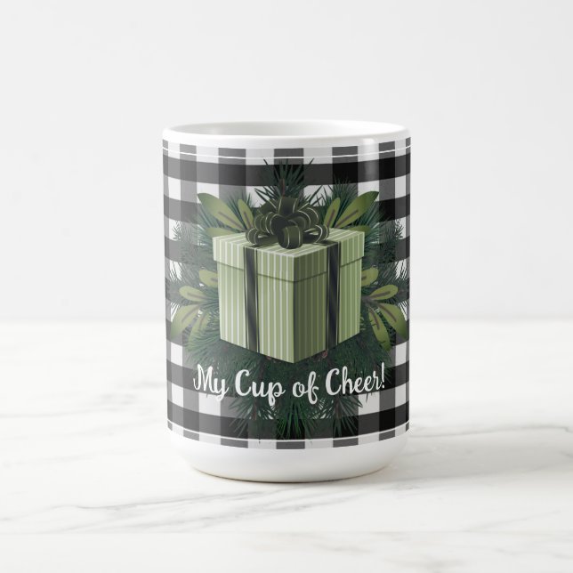 Buffalo Plaid Christmas Gift | Green Coffee Mug (Center)
