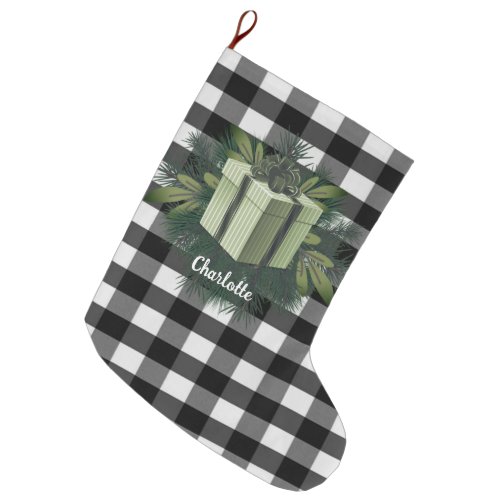 Buffalo Plaid Christmas Gift  Green Large Christmas Stocking