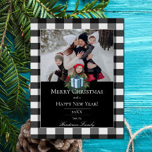 Buffalo Plaid Christmas Gift Photo | Blue