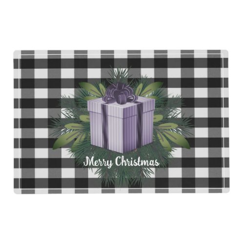 Buffalo Plaid Christmas Gift  Purple Placemat