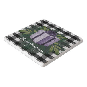 Buffalo Plaid Christmas Gift Purple Trivet