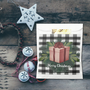 Buffalo Plaid Christmas Gift   Red Favor Bag