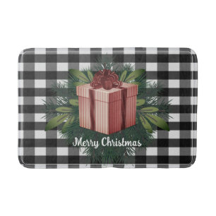 Buffalo Plaid Christmas Gift Red Holiday Bath Mat
