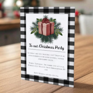 Buffalo Plaid Christmas Gift Red Invitation