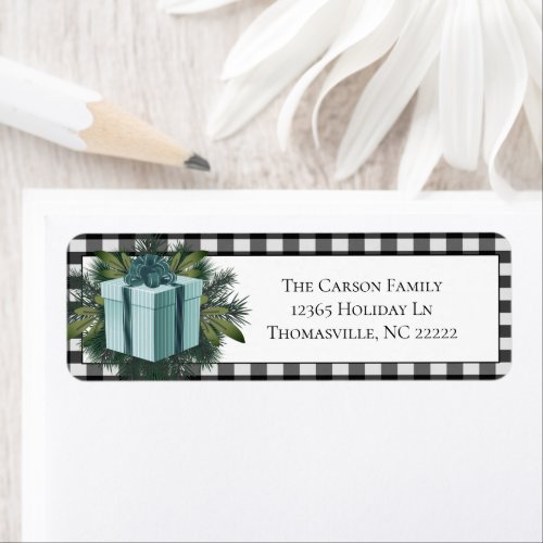 Buffalo Plaid Christmas Gift  Teal Label