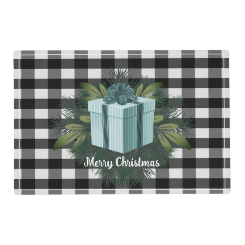 Buffalo Plaid Christmas Gift  Teal Placemat