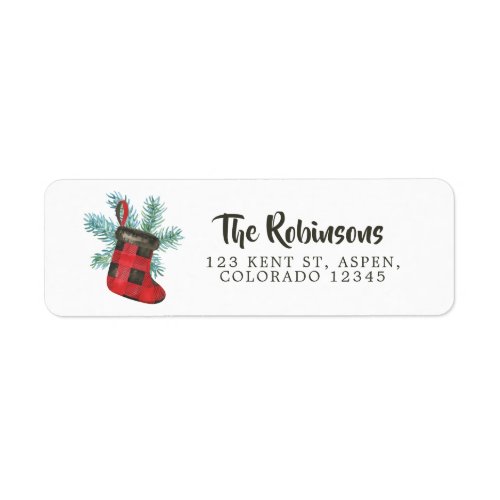 Buffalo Plaid Christmas Label