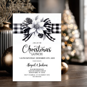 Buffalo Plaid Christmas Lunch Invitation