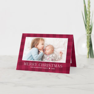 Buffalo Plaid Christmas Newsletter Photo Gallery Holiday Card