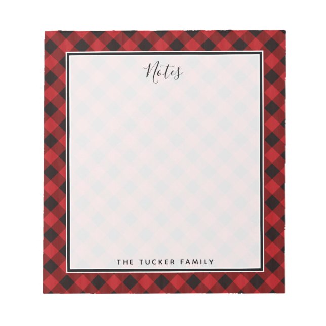 Buffalo Plaid Christmas Notepad (Front)
