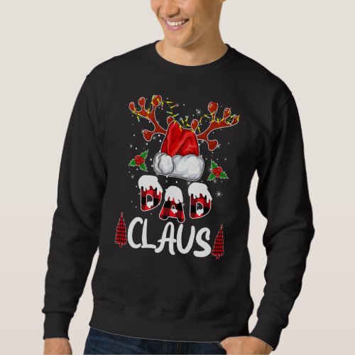 Buffalo Plaid Christmas Pajama Dad Santa Hat Famil Sweatshirt