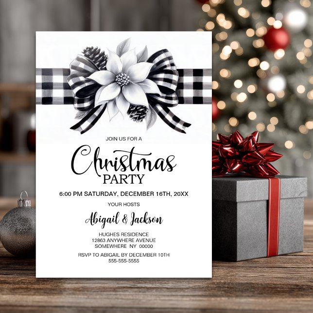 Buffalo Plaid Christmas Party Invitation (Creator Uploaded)