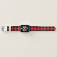 Buffalo Plaid Christmas Red and Black Check Apple Watch Band Zazzle