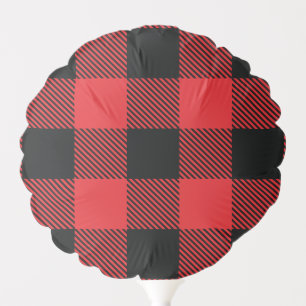 Buffalo Plaid Christmas Red and Black Check Balloon