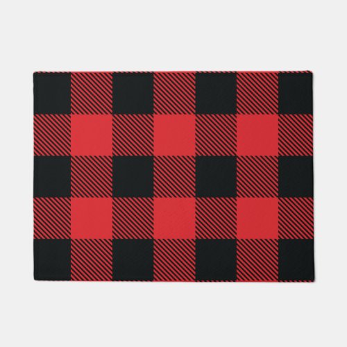 Buffalo Plaid Christmas Red and Black Check Doormat