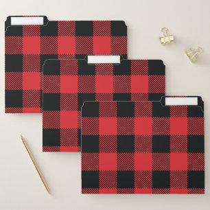 Buffalo Plaid Christmas Red and Black Check File Folder