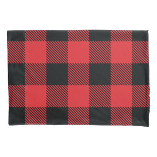 Buffalo Plaid Christmas Red and Black Check Pillow Case