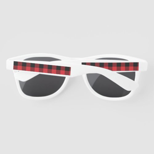 Buffalo Plaid Christmas Red and Black Check Sunglasses