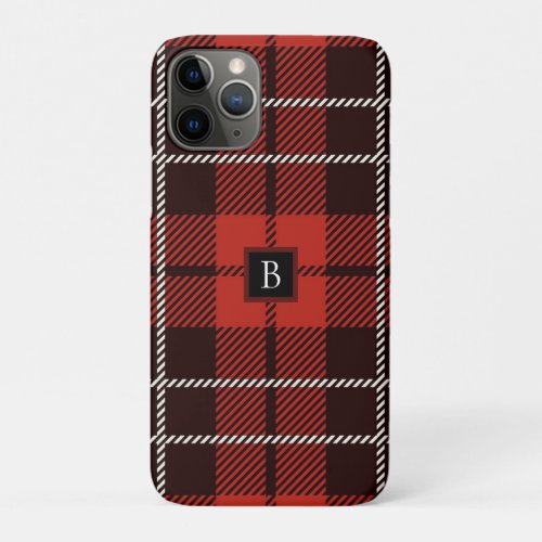 Buffalo Plaid Christmas Red White Black Patterned iPhone 11 Pro Case