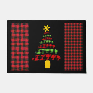 Buffalo Plaid Christmas Tree Doormat