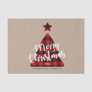 Buffalo Plaid Christmas Tree Holiday Wrapping Tissue Paper