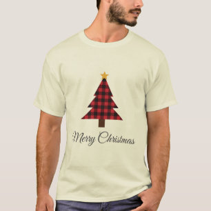 Buffalo Plaid Christmas Tree Merry Christmas T-Shirt
