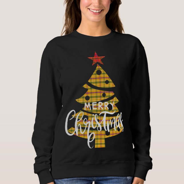Buffalo Plaid Christmas Tree Office Party Christma Sweatshirt (Front)