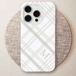 Buffalo Plaid Classic Elegant Monogram Initial iPhone 15 Pro Case