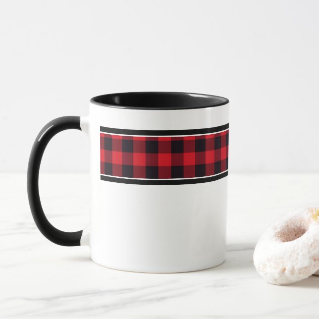 Buffalo Plaid Coffee Mug (With Donut)
