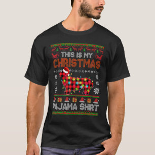 Buffalo Plaid Corgi Christmas Pajama Ugly Sweater