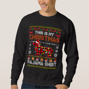 Buffalo Plaid Corgi Christmas Pajama Ugly Sweater