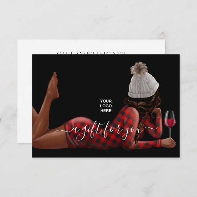 Buffalo Plaid Corporate Christmas Wine (Front/Back)