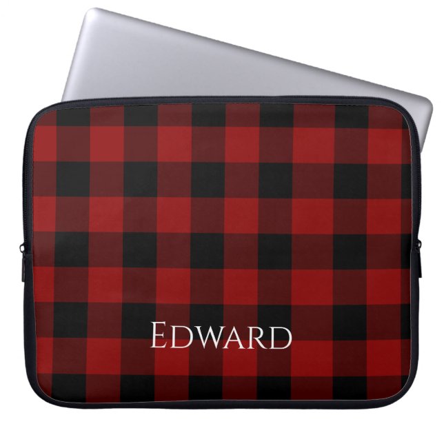 Buffalo Plaid Custom Laptop Sleeve (Front)
