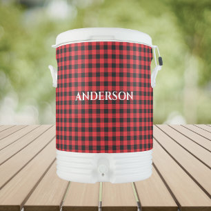Buffalo Plaid Custom Name Igloo Cooler