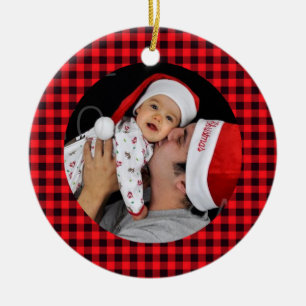 Buffalo Plaid Custom Photo Ornament