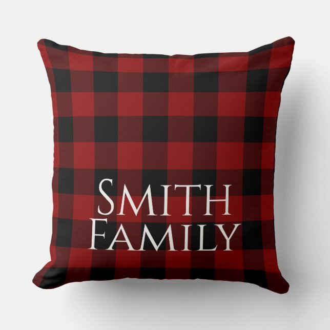 Buffalo Plaid Custom Throw Pillow (Front)