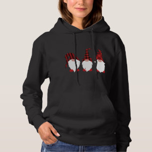Buffalo Plaid Cute Gnomes Christmas Hoodie