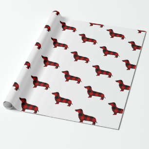 Buffalo Plaid Dachshund Wrapping Paper